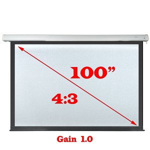 Fergameri 100" 4:3 Electric Projection Screen w/Remote (White)